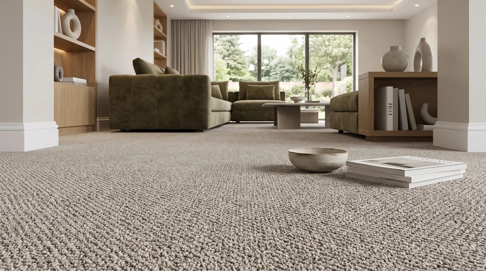 Beige Loop Pile Carpet Living Room Liverpool