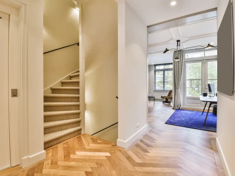 Herringbone Flooring Hallway Stairs Liverpool
